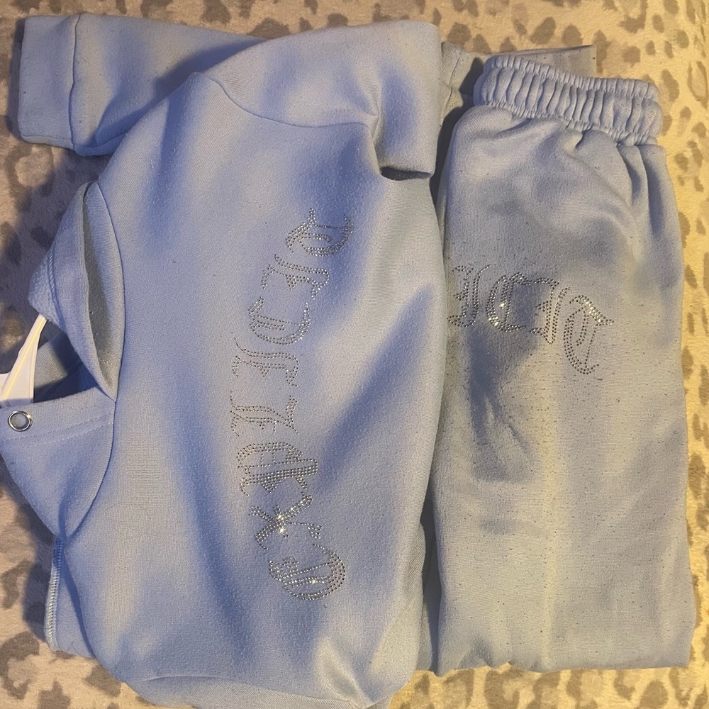 Baby blue EXPLICIT sweatsuit 2 piece